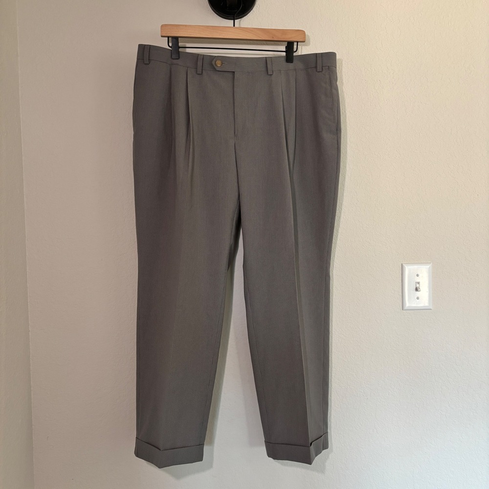 Ralph Lauren Dress Pants 38x29 Pleated Cuffed Grey Business Professional